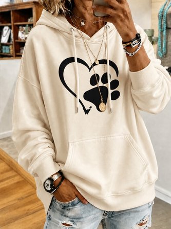 Plain Long Sleeve Vintage Daily Spring Fall Hoodie