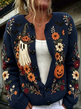 Floral Long Sleeve Vintage Spring Fall Jacket Outerwear