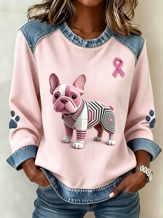 Animal Crew Neck Printing Casual Spring Fall Long Sleeve Sweatshirt