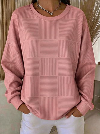 Geometric Crew Neck Casual Spring Fall Long Sleeve Sweatshirt