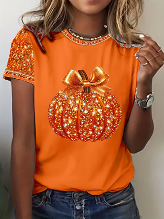 Halloween Short Sleeve Tee T shirt Crew Neck Printing Casual Graphic Tee Summer Top