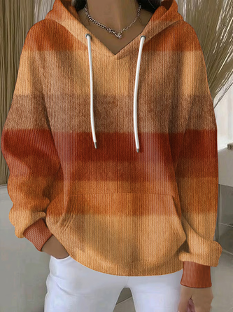 Abstract Printing Long Sleeve Casual Daily Spring Fall Hoodie