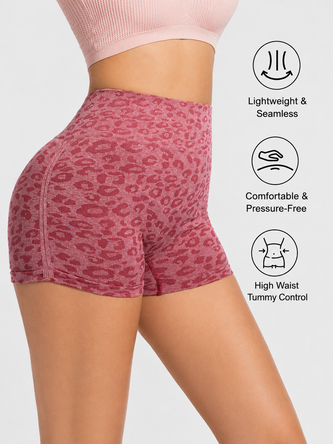 Leopard Tight Casual Active Shorts