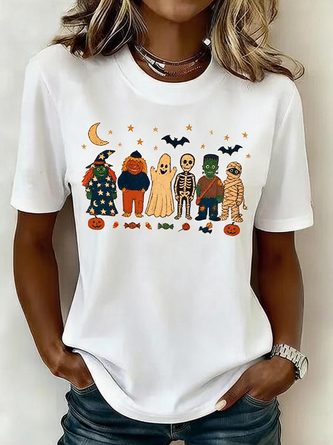 Cartoon Short Sleeve Tee T shirt Crew Neck Casual Summer Top