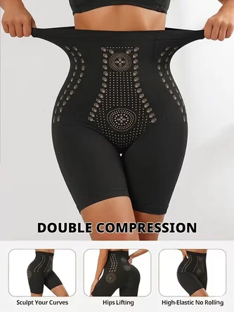 high waisted abdominal control shaping shorts abdominal shaping hip lifting waist trainer.