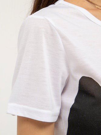 Women Printed Animal Round Neck Short Sleeve Casual T-Shirts