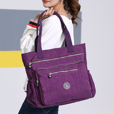 Women Multi Pockets Large Capacity Waterproof Nylon Handbag Shoulder Bag - www.semashow.com