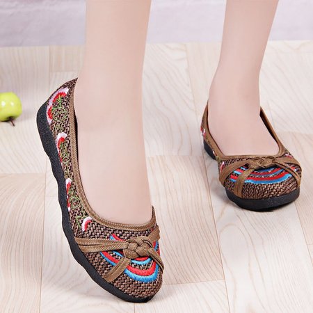 women linen flats casual comfort plus size slip on shoes plus size flats