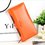 Women Oil Leather Ultrathin Wallet Bright PU Leather Phone Purse Wallet