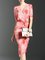 Printed Floral Sheath Elegant Midi Dress