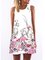 White A-line Women Daytime Sleeveless Casual Printed Floral Floral Dress