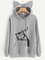 Long Sleeve Cat Printed Hoodie