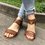 Plus Size Breathable PU Flat Zipper Sandals