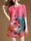 Daily Casual Half Sleeve Pleated Graphic Mini Dress