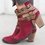 Women Flocking Booties Casual Adjustable Buckle Shoes