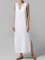 V neck Shift Women Daily Basic Sleeveless Cotton Paneled Solid Summer Dress