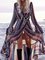 V neck Purple Swing Women Daily Boho Long Sleeve Cotton Paneled Floral Floral Dress