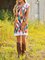 White A-line Women Daily Short Sleeve Basic Cotton-blend Paneled Floral Summer Dress