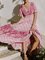 Pink Swing Women Daily Vintage Short Sleeve Floral Floral Dress