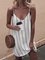 V neck White Shift Women Daily Spaghetti Casual Printed Striped Summer Dress