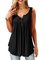 V neck Solid Sleeveless Buttoned Tanks