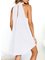 Summer Women Linen Daily Basic Turtle Neck Sleeveless Boho Solid Dress
