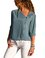 Casual Solid Half Sleeve Buttoned Shawl Collar Blouse