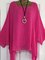 Printed/Dyed Casual Batwing Crew Neck Plus Size Blouse