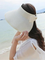 Women Foldable Bowknot Empty Top Wide Brim Beach Sun Straw Hats