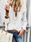 V neck Elegant Solid Cotton Plus Size Blouse