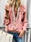 V neck Elegant Solid Cotton Plus Size Blouse