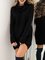 Turtleneck Women Cotton Casual Long Sleeve Paneled Solid Casual Dress