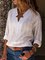 Cotton Elegant Long Sleeve Plus Size V neck Blouse