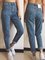 Paneled Solid Cotton Jeans