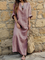 V neck Sheath Women Cotton Stripe Half Sleeve Paneled Plain Summer Dress