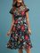 Holiday Multicolor A-Line Daily Floral Midi Dress