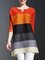 Crew Neck Casual Color-block 3/4 Sleeve Tunic