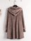 Fleece Hooded Pocket Solid Color Long Sleeve Coats