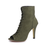 Green Lace-up Suede Stiletto Heel Peep Toe Date Spring/Fall Boot