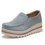 Womens Breathable Suede Round Toe Slip On Platform Shoes
