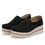 Womens Breathable Suede Round Toe Slip On Platform Shoes