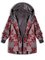 Floral Printing Cotton Fleece Hooded Autumn Winter Coats
