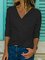 Long Sleeve Elegant Paneled V Neck Blouse