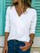Solid Elegant Paneled V Neck Long Sleeve Blouse