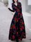 A-Line Vintage Floral-Print Cocktail Maxi Dress