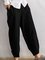 Casual Linen Solid Pockets Elastic Band Pants