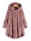 Cozy Long Sleeve Fleece Hooded Fuzzy Asymmetrical Hem Button Teddy Bear Coat