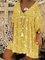 Linen Plus Size H-lined V neck Swing Women Long Sleeve Printed Floral Summer Dress
