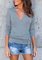 Surplice Lace Up Plain T-Shirts