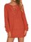 Casual Long Sleeve Lace up Winter Solid V-Neck Sweater